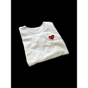 Come Des Garçons Heart Eyes Shirt White Sz Small No Size Tag See Measurements